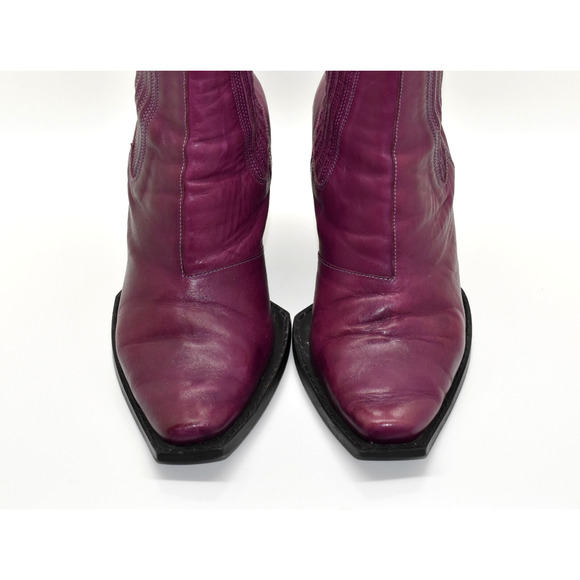 D5 Auth JOHN FLUEVOG Diana Signature Purple Leather Chelsea Boot Shoes Size 11 - Picture 5 of 7